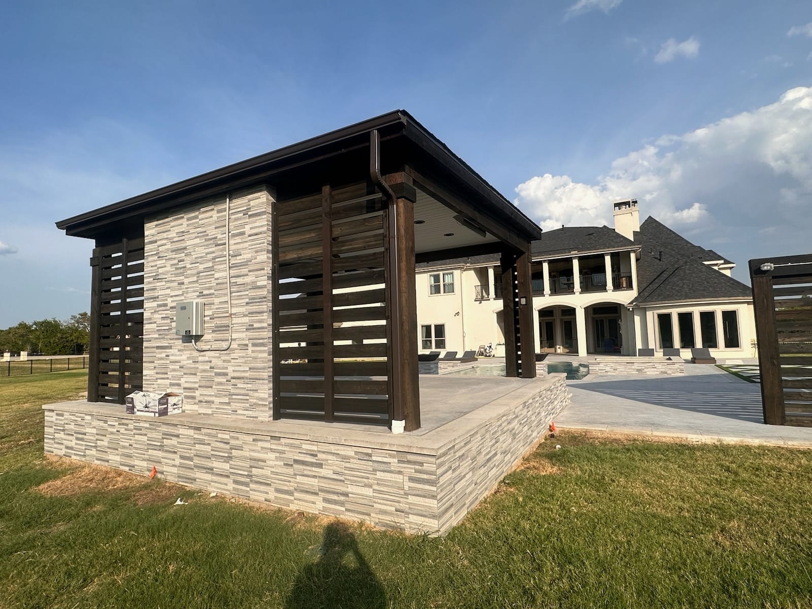 Stylish black metal gutters